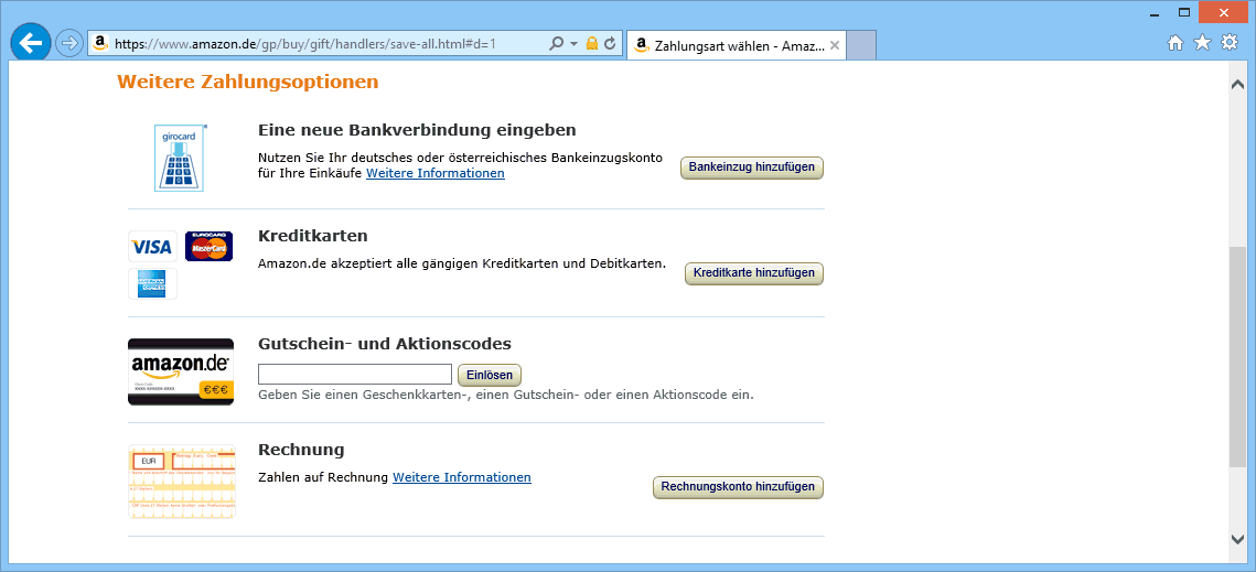 E-Commerce Bezahlvarianten