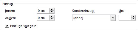 Einzug spiegeln