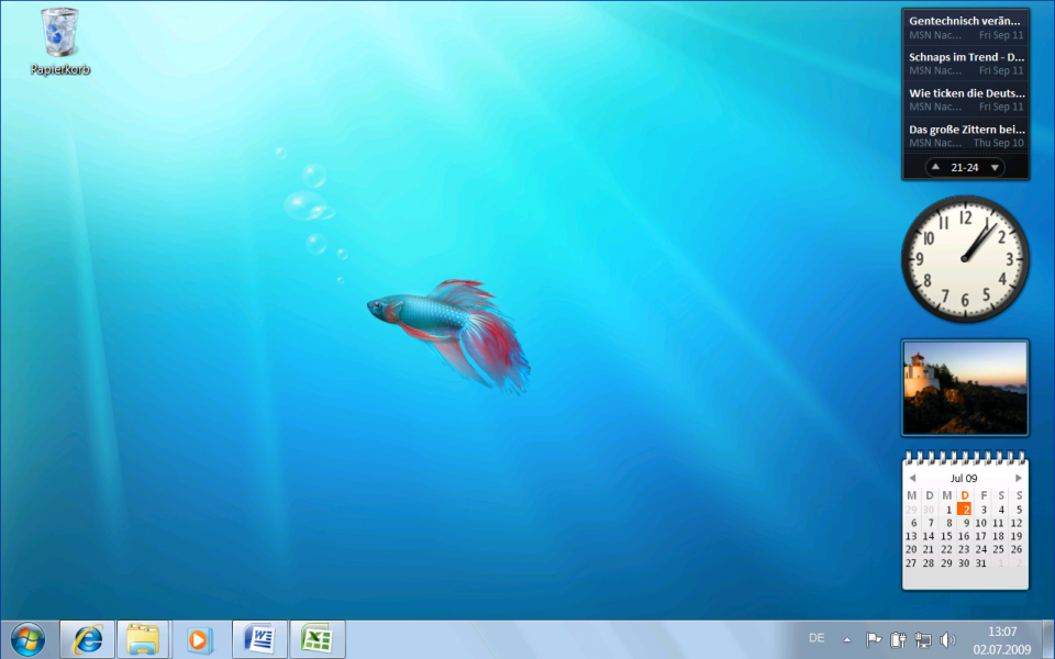 Lernunterlagen PC Windows 7 Desktop