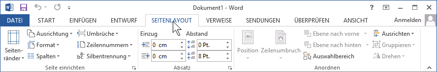 Registerkarten wechseln