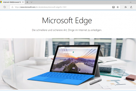 Schulungsunterlagen Microsoft Edge Startbildschirm