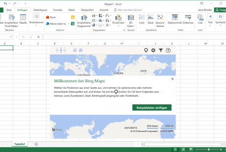 Seminarunterlagen Umstieg Office 2016 Bing Maps